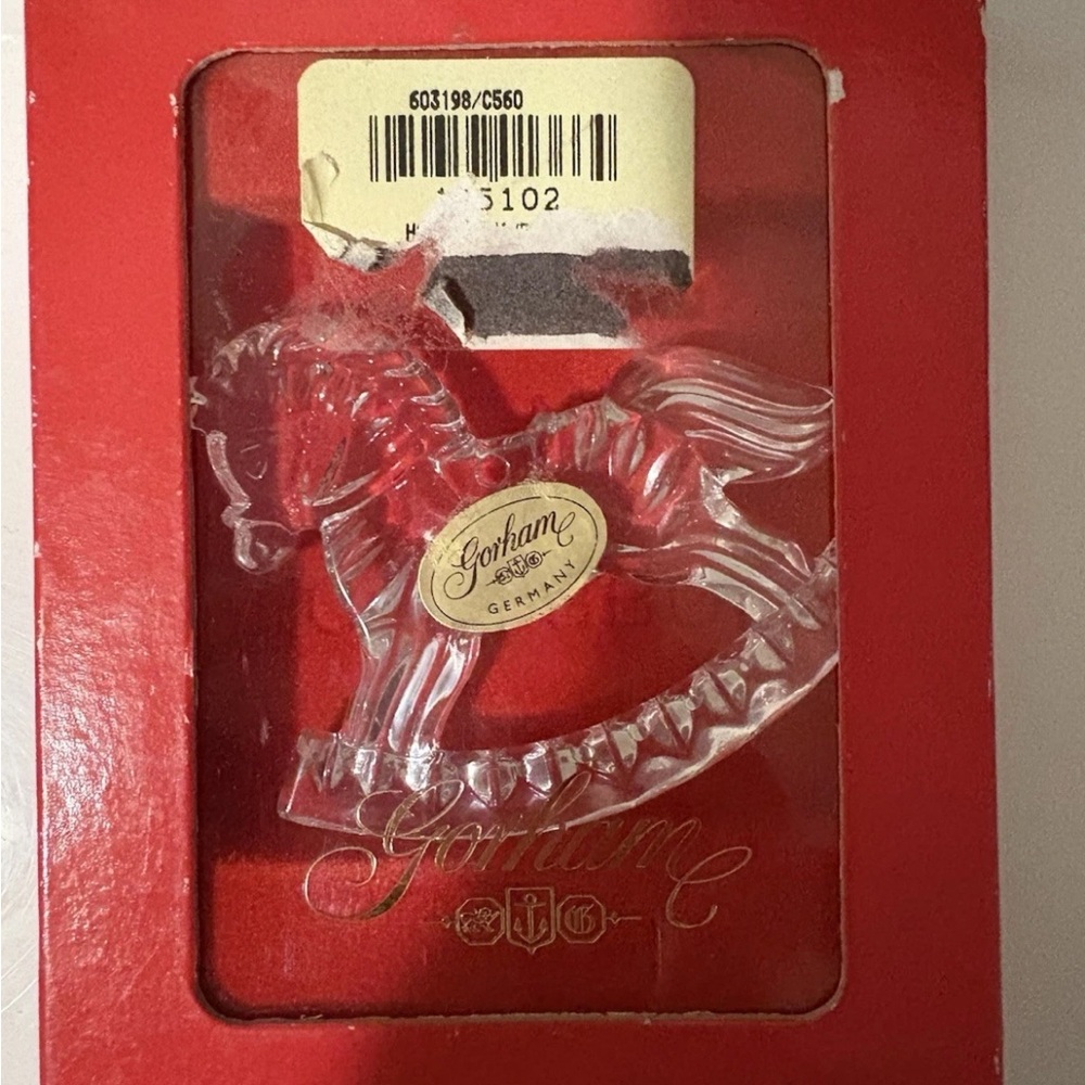 Gorham Clear Crystal Rocking Horse Ornament